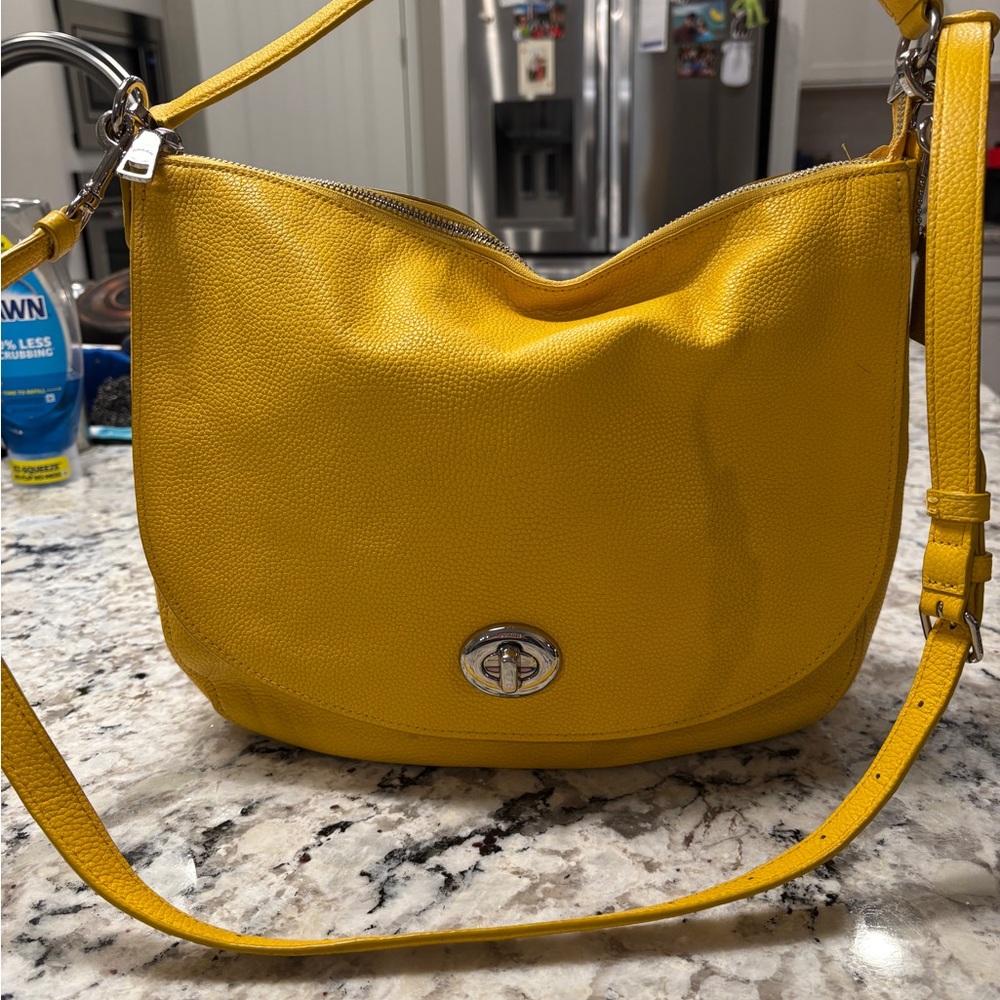 Coach Yellow Leather Shoulder Bag